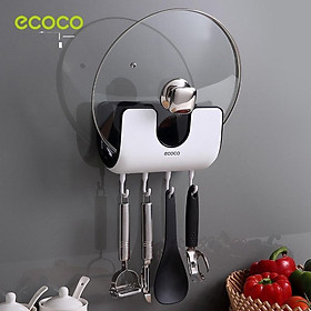 Kệ đựng nắp Ecoco chống nước có 4 móc cao cấp - Kệ đựng nắp - Khay đựng dụng cụ nhà bếp