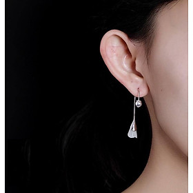 Bông Tai Ngọc bích Ngọc Lan Hé Nở (Móc tròn)