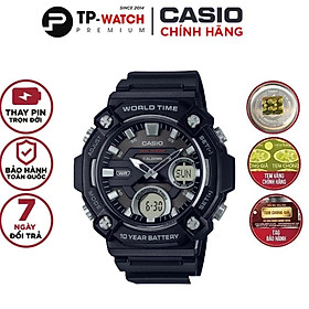 Đồng Hồ Nam Dây Nhựa Casio Standard AEQ-120W-1AVDF Chính Hãng - AEQ-120W-1A Pin 10 Năm