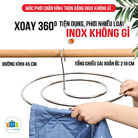 Mua Móc phơi chăn hình tròn bằng INOX 304  không rỉ tiện lợi dang xoắn  móc treo chăn mền chịu lực cao