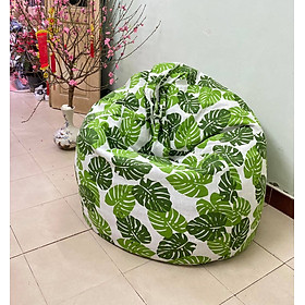 Mua Vỏ lót ghế lười xốp vải canvas hoạ tiết đẹp / size L 90x120cm / ko xốp