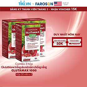 Combo 4 hộp Viên Uống Trắng Da Glutathione Giảm Nám Chống Nắng Faroson