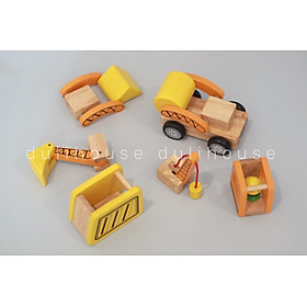 Mô hình xe công trình đa năng kết hợp 5 trong 1 - Món quà tuổi thơ cho bé - Gỗ tự nhiên an toàn - Sản xuất tại Việt Nam
