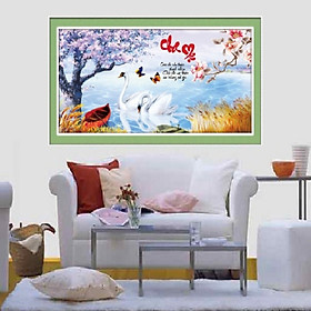 Mua Tranh thêu chữ thập 3D Cha mẹ - khách tự thêu