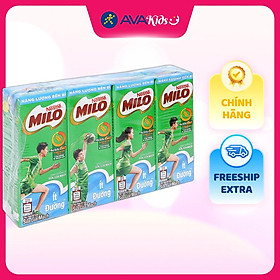 Lốc 4 hộp thức uống lúa mạch Nestlé Milo ít đường 180 ml (từ 2 tuổi) - Hàng Chính Hãng