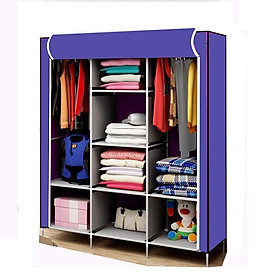 Mua Tủ vải quần áo 3 buồng 8 ngăn  khung sắt sơn tĩnh điện  vải không dệt( hàng Việt Nam)