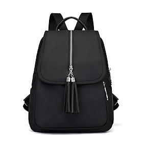 Fashion Backpack Holiday Shopping Bags Shoulder Bag for Women Anti-theft Waterproof Casual Backpack with Decorative Tassel Multi Pockets Black