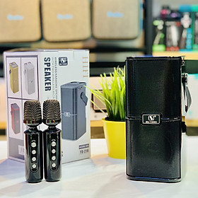 Mua LOA KARAOKE BLUETOOTH YS-218   KÈM 2 MIC KHÔNG DÂY   CÓ QUAI XÁCH   CỰC HAY