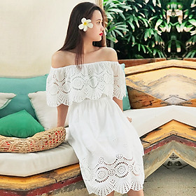>> BÁO GIÁ ĐẦM MAXI HOA ĐẦM DÀI TRỄ VAI THỜI TRANG THIẾT KẾ HITY DRE125 (IN LÁ XANH) | Shopee Lazada Sendo Tiki mới nhất 138 Đầm Trễ Vai Dễ Thương Đầm Hở Vai Thời trang thiết kế Hity DRE116 (Trắng Kim Cương)