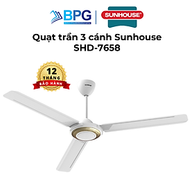 Mua Quạt trần Sunhouse 3 cánh  SHD-7657 SHD-7658  công suất 75W  sải cánh 1 4 mét  5 cấp độ gió  vận hành êm ái  Hàng chính hãng