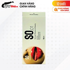 Hộp 12 cái Bao cao su SO Classic - Mỏng, nhiều gel bôi trơn