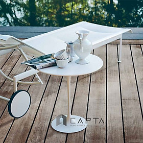 Mua Bàn trà Sofa Tulip TS TULIP-05E Nội thất Capta Bàn tròn mặt đá chân nhôm sơn tĩnh điện màu trắng