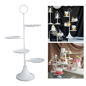 Cupcakes Ladder Stand Fruit Snack Plates Four Heads with Handle Cake Holder Iron Centerpiece Cake Rack Dessert Plate for Party