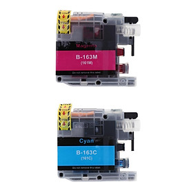 2Piece Ink Cartridges for LC161 LC163 Series Printers Magenta+Cyan