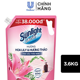 Túi Nước lau sàn Sunlight Hoa Lily & Hương Thảo ngát hương lau nhà sạch bóng 3.6 KG