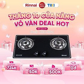 Mua Bếp gas âm Rinnai RVB-2BG(B)N mặt bếp kính và kiềng bếp gang - Hàng chính hãng.