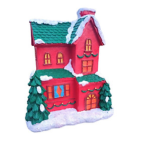 Christmas Figurines LED Lights Buildings Village House for Xmas Patio Home