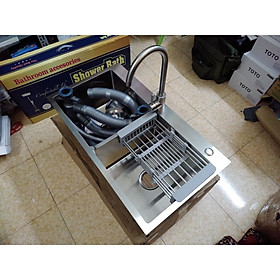 Bộ chậu rửa bát inox và vòi nóng lạnh inox
