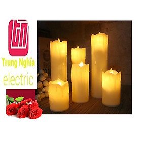Mua Nến điện tử (đèn cầy) sáp màu kem  dạng cháy dở  lắc lư  cao 16cm  đường kính 5cm (Đã kèm pin)