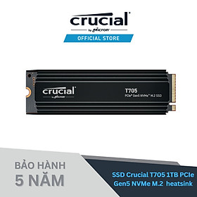 SSD Crucial T705 with heatsink M.2 PCIe NVMe 1TB Gen5 - CT1000T705SSD5 - HÀNG CHÍNH HÃNG