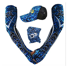 Men Fishing Caps Arm Sleeve Headdress Sweat Absorption Sunshade Outdoor Sports Hat Set