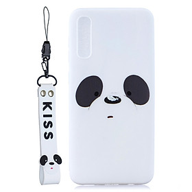 For Samsung A50 Cute Coloured Painted TPU Anti-scratch Non-slip Protective Cover Back Case with Lanyard Style:Samsung A50