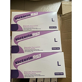 Mua ( Hộp 100 cái ) Găng Tay VictoriaBay Găng Tay Cao Su Làm Bếp Vệ Sinh Siêu Dai Chất Liệu TPE Không Mùi