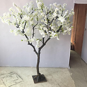 Cành hoa anh đào Nhật Bản 1m làm cây đào nhân tạo, hoa giả trang trí nhà cửa, sân vườn, nhà hàng, khách sạn