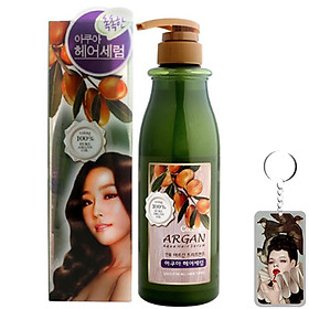 Dưỡng tóc thảo dược Argan cấp ẩm và hỗ trợ điều trị tóc khô hư tổn Confume Treatment Aqua Hair Serum 500ml tặng móc khóa