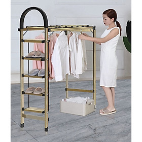 Mua Thang Kiêm Giàn Phơi Quần Áo Drying Ladder Hợp Kim Nhôm - màu Bạc