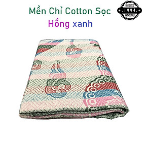 Mền chỉ cotton Long Phụng sọc hồng xanh 1m6 x 2m / 750g - 800g