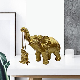 Elephant Family Statue Resin Crafts Ornament Figurine Sculpture Decor