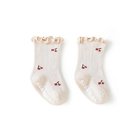 Tất/vớ cổ bèo Nemo Baby hoa văn vintage phong cách Hàn Quốc cao cấp cho bé từ 0-3 tuổi
