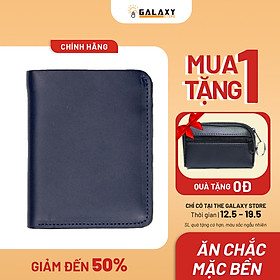 Ví Nam Bóp Nam Da Bò Thật Có Khe SIM Galaxy Store GVN06 (Xanh Navy)
