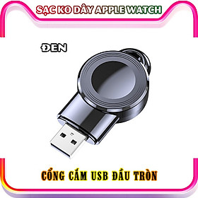 Đế Sạc Không Dây cho đồng hồ thông minh Apple Watch 38/40/42/44mm Series 1/2/3/4/5/6/Se cổng cắm USB cao cấp loại bỏ túi (Mã 887) - Trắng, Đen.