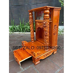 Mua bàn thờ thần tài ông địa hộp đèn 56 x 88cm  bàn thờ ông địa gỗ gõ   bàn thờ gỗ