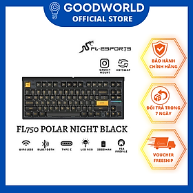 Bàn phím cơ FL-Esports FL750 Polar Night 3 Mode - Gasket Mount (Mới, hàng chính hãng)