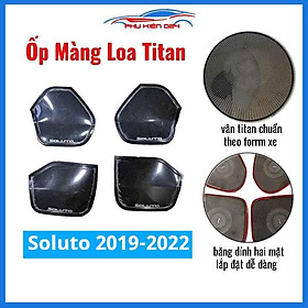 Bộ ốp màng loa vân Titan cho xe Soluto 2019-2020-2021-2022 chống xước trang trí nội thất ô tô