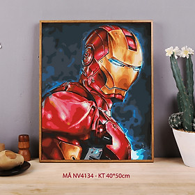 Tranh sơn dầu số hóa tự tô cho người lớn Marvel Ironman Người sắt NV4134