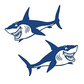 2X 2Pcs Blue  Vinyl Decals Stickers Kayak Canoe Fishing Boat Car Graphics