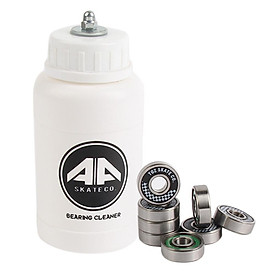 Skateboard Bearing, Wearproof Skating Steel Wheel Roller, Precision Inline Skate Bearings with Bearing Cleaner Bottle