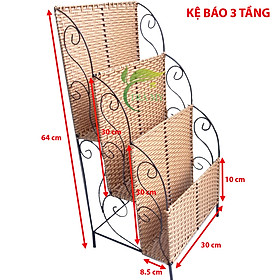 Mua Kệ Mây Đựng Báo Tạp Chí Kệ Đựng Sách Báo Nhiều Ngăn Gọn Nhẹ  Kệ Tầng Sợi Mây Khung Sắt Sơn Tĩnh Điện