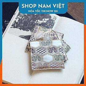 Lót Ly Thiền Trà, Lót Lư Xông Trầm Phong Cách Nhật Chất Vải Gấm Thêu Tao Nhã