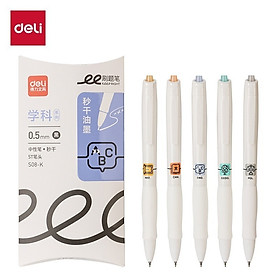Bút Gel Bút Bi Nước Màu Pastel Phối Nhũ Ngòi 0.5mm Deli - Bút Bi Nước Mực Đều Viết Trơn Tru Văn Phòng Phẩm Cao Cấp