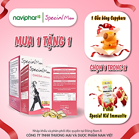 [Hộp 30/60 viên] Viên nang Special Mum Omega Capsules bổ sung DHA, Vitamin E, Vitamin D3, bổ sung DHA cho thai nhi