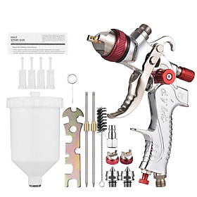HVLP Paint Spraying Gun Kit Gravity Feed Air Spray Gun Mini Sprayer Paint Gun Paint Sprayer with 600ml Cup 1.4/1.7/2.0mm Nozzles for Painting Car Furniture Wall