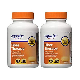 Equate Fiber Therapy For Regularity Fiber Supplement Caplets, 500mg, 100-Count Bottle