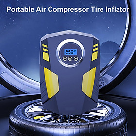 Portable Air Compressor Tire Inflator,12V DC Car Tire Pump with LED Light for Car Tires, Bicycles and Other Inflatables