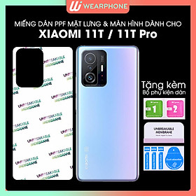 Miếng dán PPF Màn Hình và Mặt Lưng Dành Cho Xiaomi 11T / 11 Pro - Hàng Chính Hãng