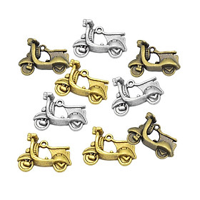 9 Piece Mixed Alloy Motorbike Shape Charms Pendants Jewelry Making Findings for DIY Bracelet Necklace Earrings